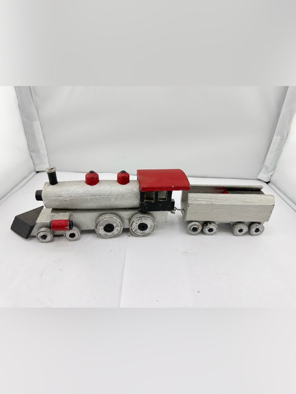 Vintage handmade wooden toy train